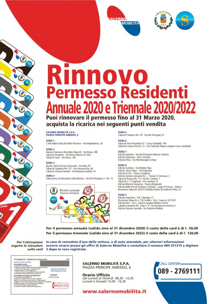 Permesso residenti 2020/2022